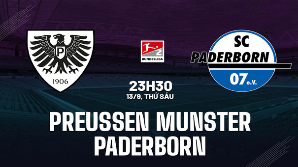 Nhận định Preussen Munster vs Paderborn 23h30 ngày 13/9 (Hạng 2 Đức 2024/25). Hãy đến 188BET cá cược bóng đá .